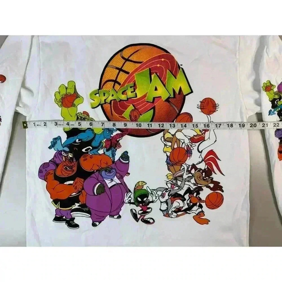 PACSUN Space Jam Retro 90s LS Size Med New No Tag Basketball Looney Tunes Taz - Picture 7 of 13
